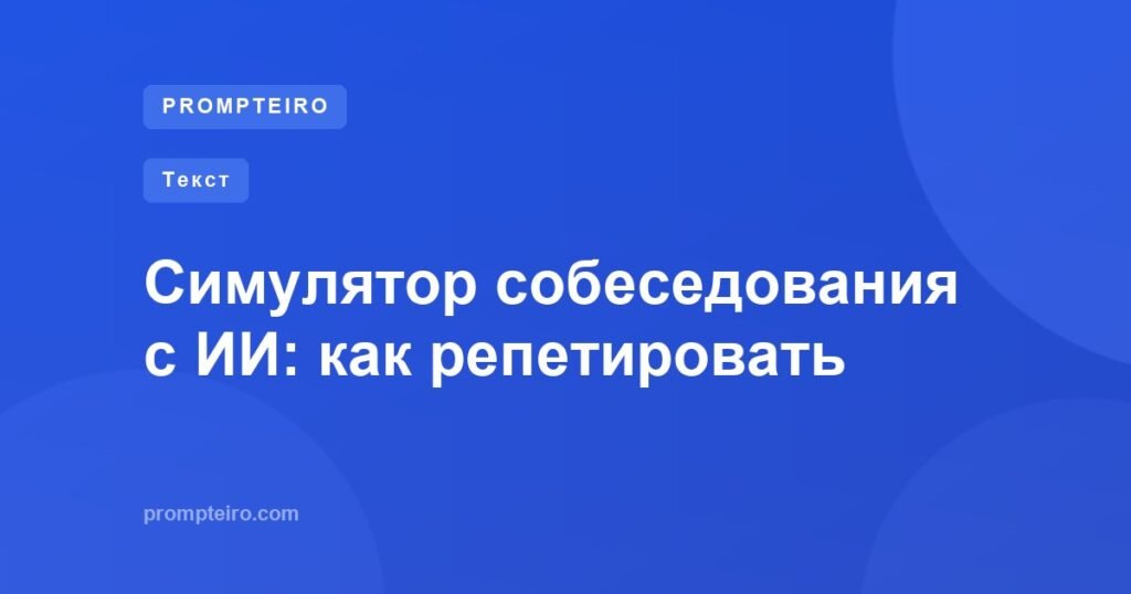 Симулятор собеседования с ИИ: как репетировать