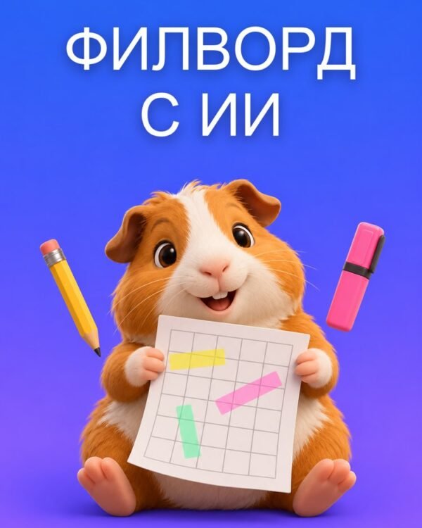 Филворд с Помощью ИИ для Печати, с Проверенными Ответами