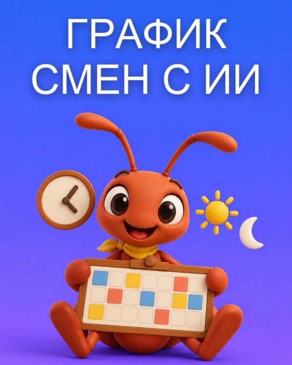 График Смен с Помощью ИИ, с Проверенными Сменами и Часами