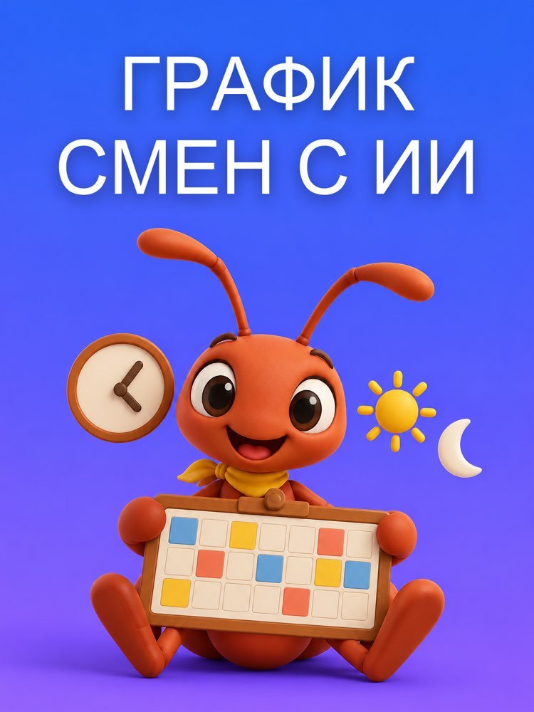 График Смен с Помощью ИИ, с Проверенными Сменами и Часами