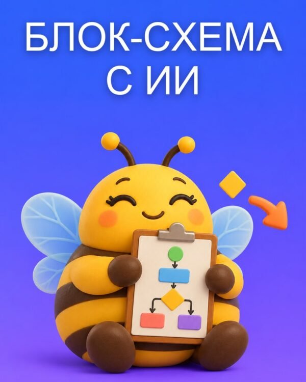 Блок-Схема с Помощью ИИ из Вашего Текста, Готовая для Вставки