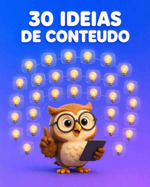 Capa ilustrada do prompt Banco de 30 Ideias de Conteúdo para o Seu Nicho