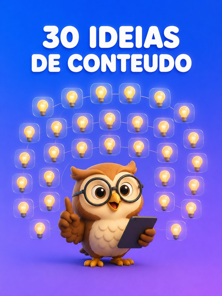 Capa ilustrada do prompt Banco de 30 Ideias de Conteúdo para o Seu Nicho