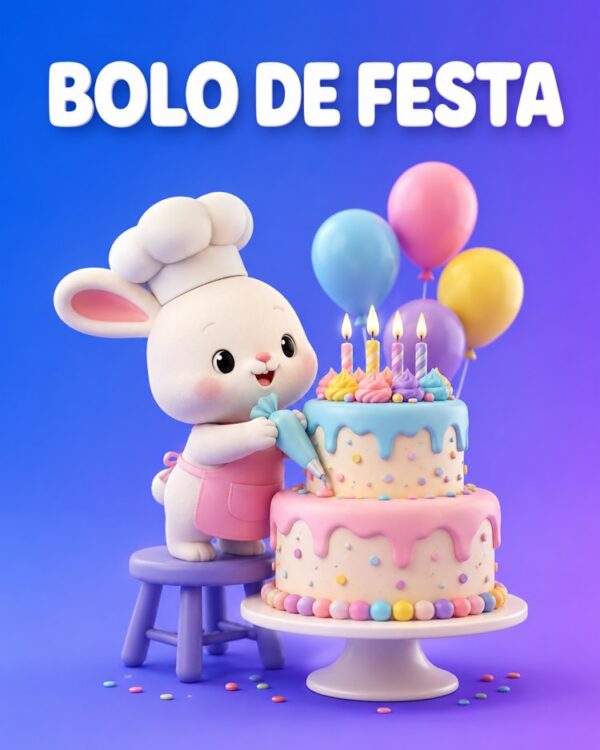 Capa ilustrada do prompt Bolo e Doces para Comemorar
