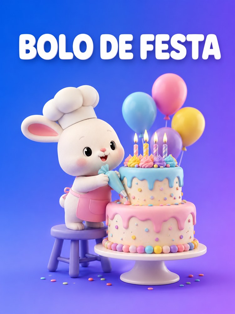 Capa ilustrada do prompt Bolo e Doces para Comemorar