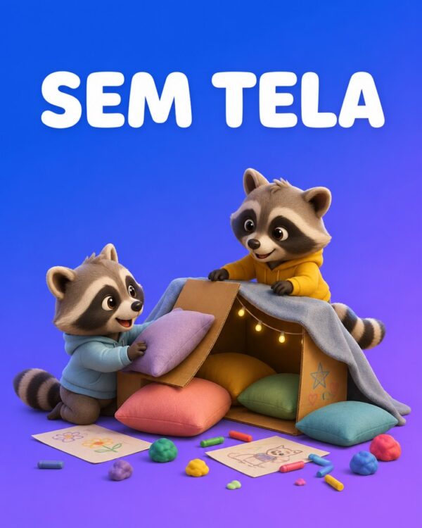 Capa ilustrada do prompt Atividades sem Tela para os Filhos - Prompteiro