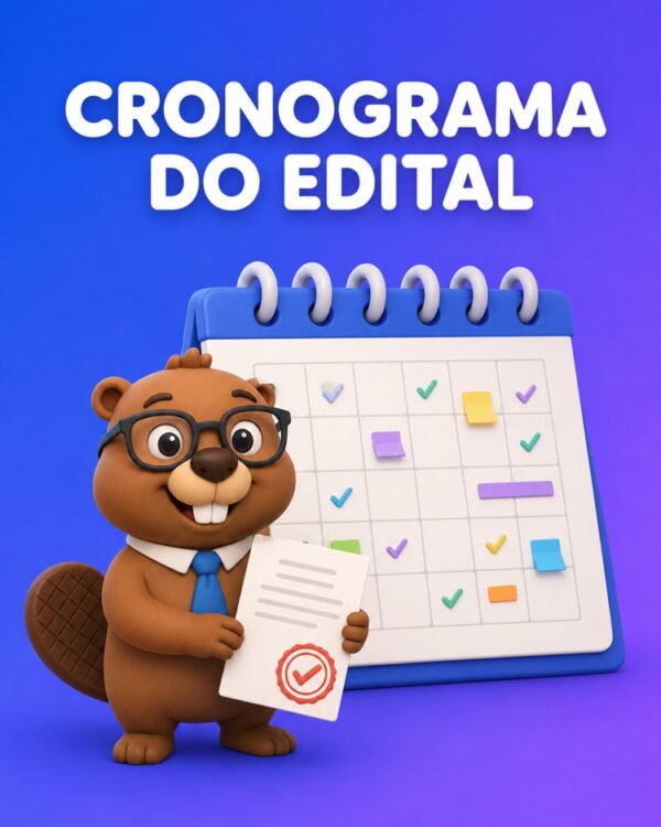 Capa ilustrada do prompt Cronograma de Estudos por Edital - Prompteiro