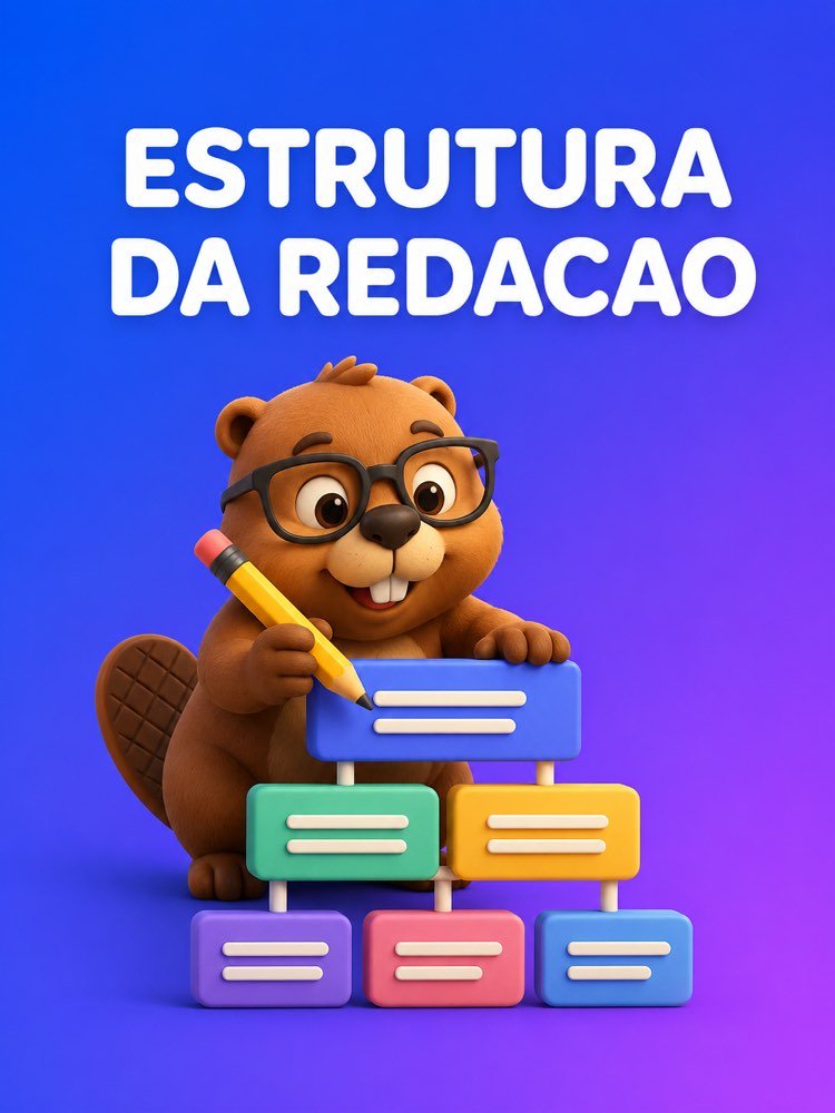 Capa ilustrada do prompt Estrutura de Redação Dissertativa - Prompteiro