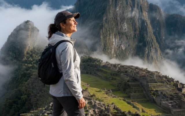 Exemplo do prompt Você em Machu Picchu, Peru - montagem de viagem no Prompteiro