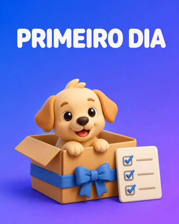 Capa ilustrada do prompt Checklist do Primeiro Dia com o Novo Pet