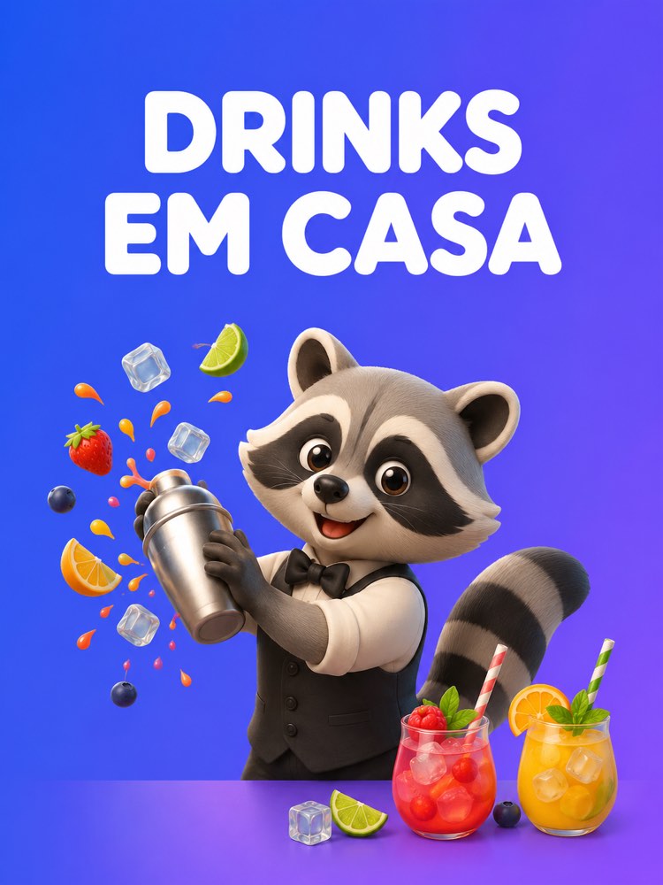 Capa ilustrada do prompt Drinks e Coquetéis com e sem Álcool