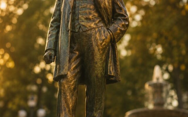 Vire uma Estátua de Bronze de Praça