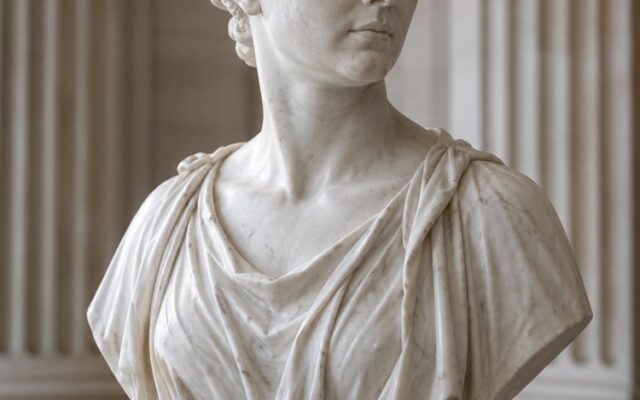 Vire uma Estátua de Mármore Branco Clássica