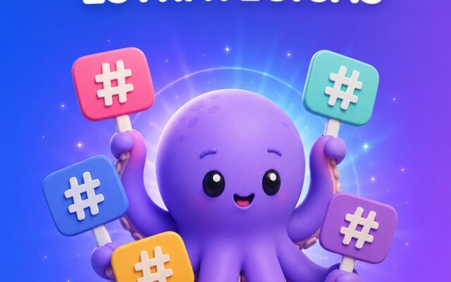 Capa ilustrada do prompt Hashtags Estratégicas para Alcançar Mais Gente
