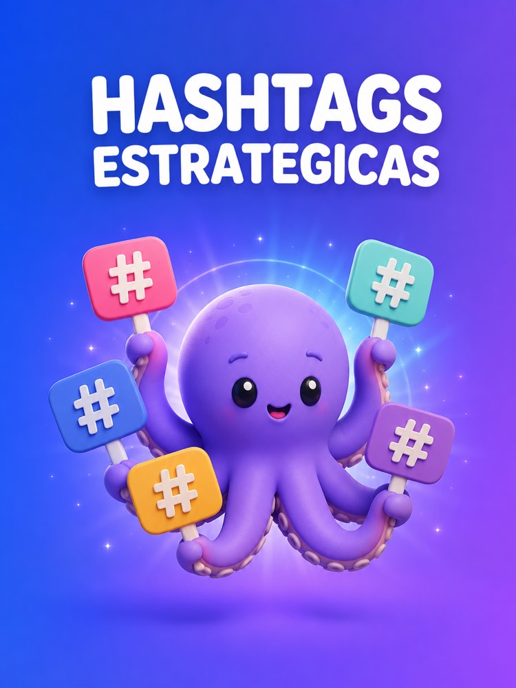 Capa ilustrada do prompt Hashtags Estratégicas para Alcançar Mais Gente