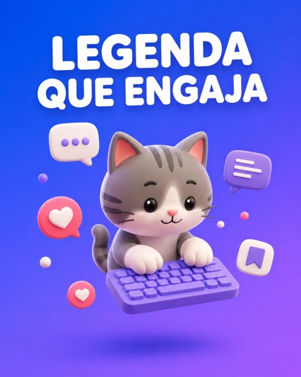 Capa ilustrada do prompt Legenda que Engaja com Gancho, Corpo e Chamada para Ação