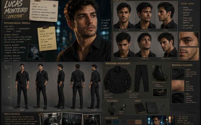 Prancha de Design de Personagem para Cinema