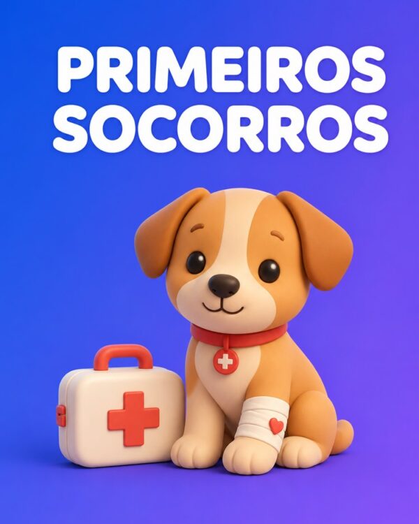 Capa ilustrada do prompt Primeiros Socorros e Sinais de Emergência do Pet