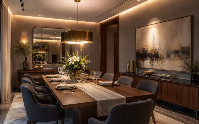 Sala de Jantar Elegante com IA