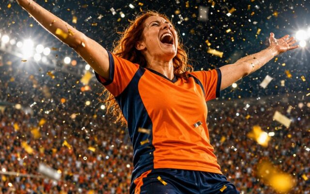 Foto Comemorando o Gol com Confete