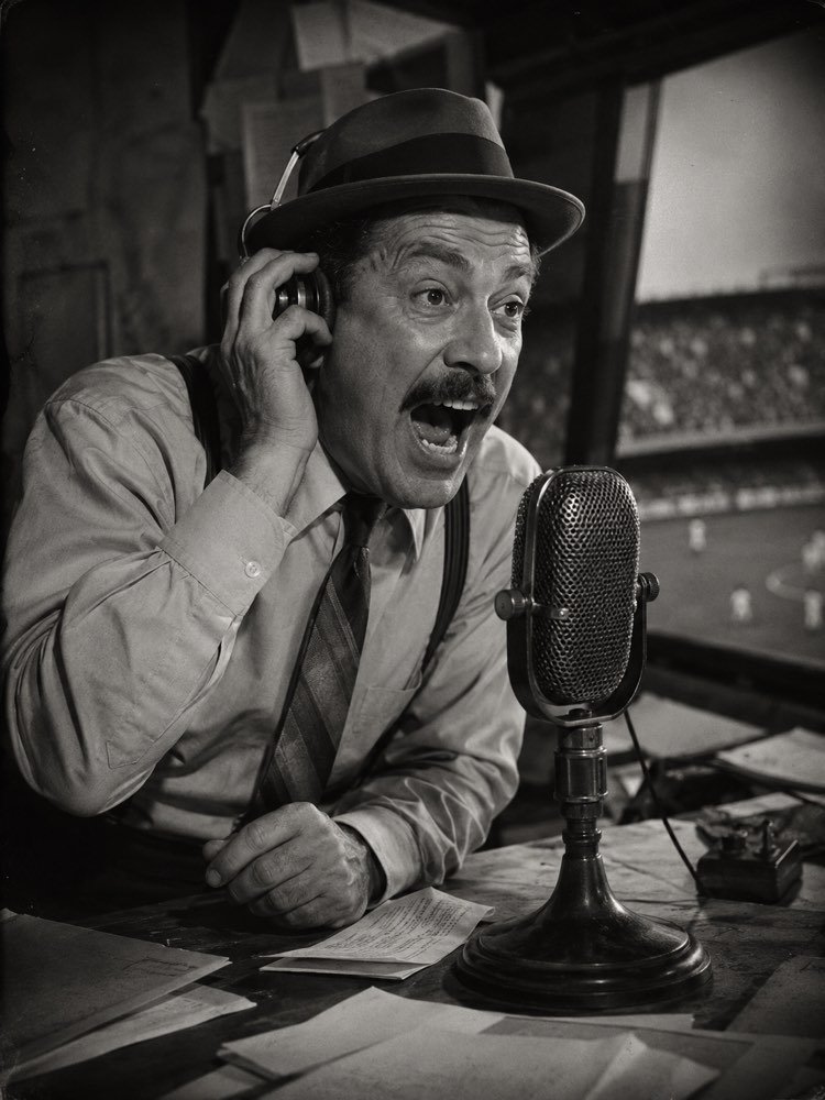 Foto de Locutor de Rádio Antigo Anos 50