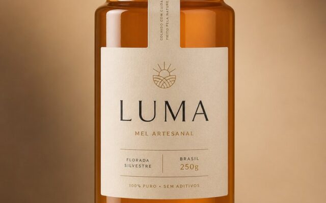 Embalagem de Produto Premium com Rótulo Elegante