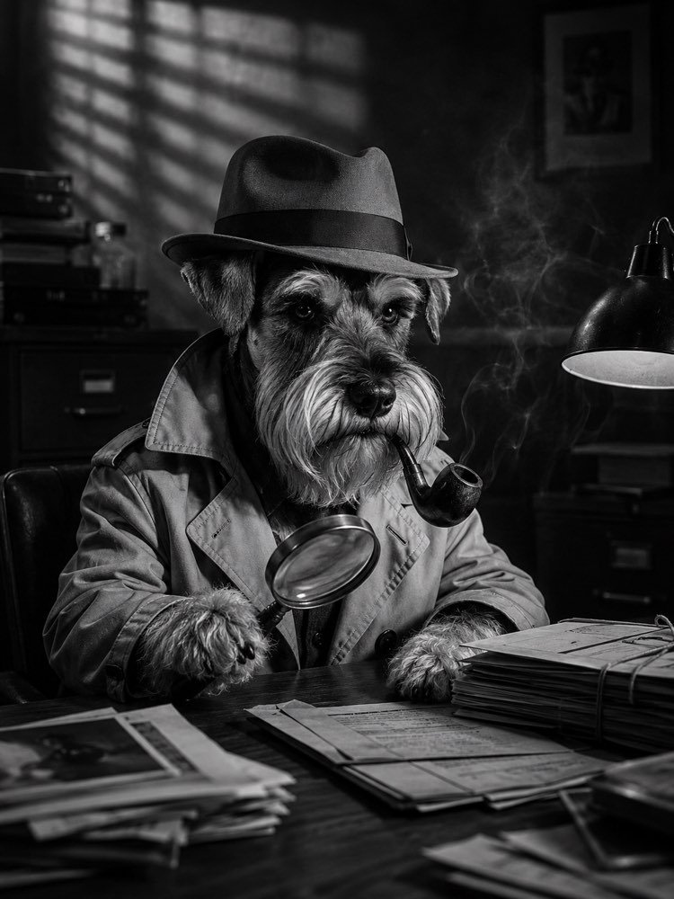 Seu Pet Detetive: Retrato Noir Preto e Branco