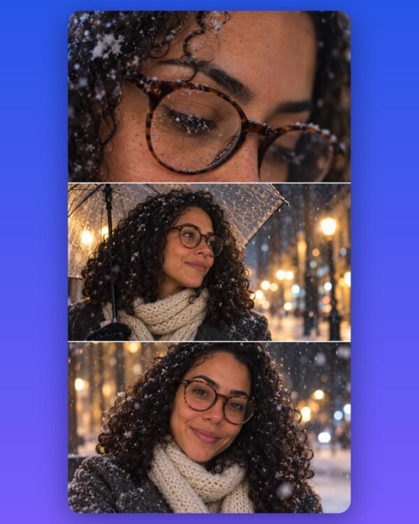 Trend da Neve com IA: Você em Três Quadros de Dorama