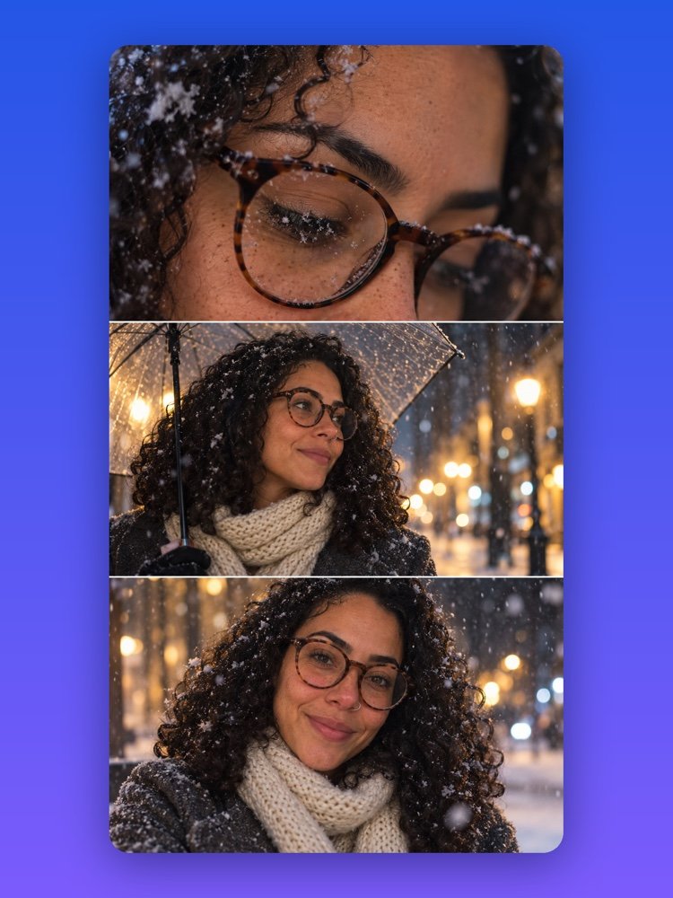 Trend da Neve com IA: Você em Três Quadros de Dorama