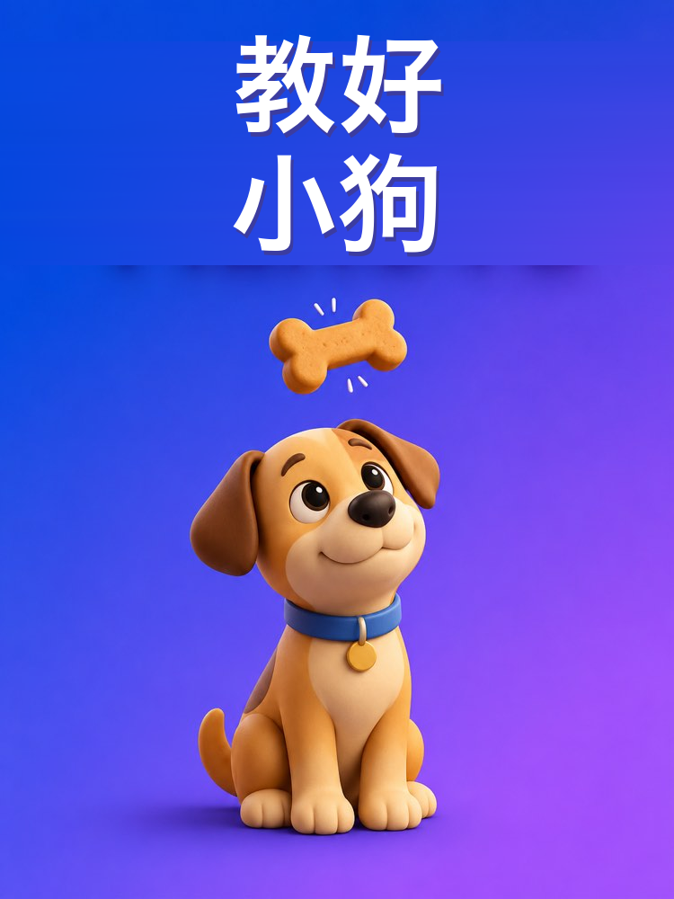 在家用正向强化训练幼犬