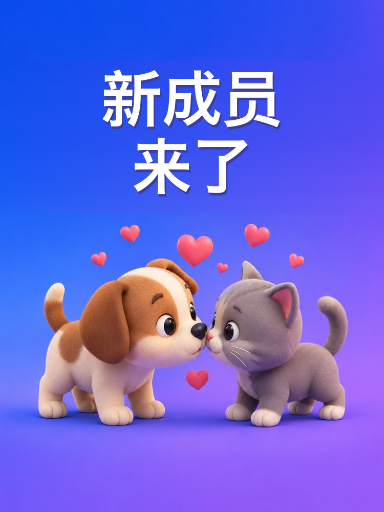 新宠物见面不打架不吃醋(AI提示词)