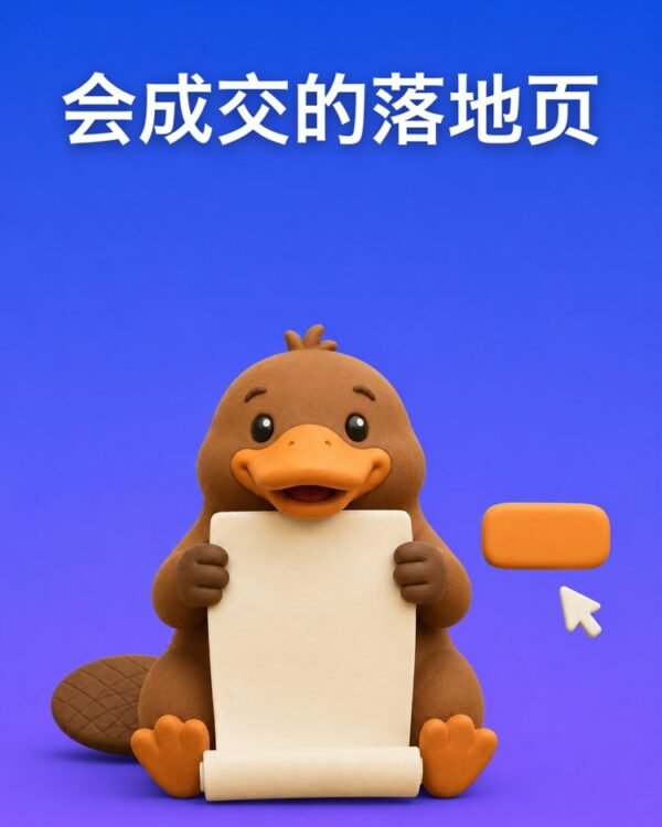 整个落地页，从标题到按钮